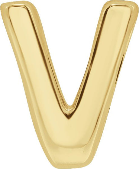14K Gold Initial V Slide Pendant