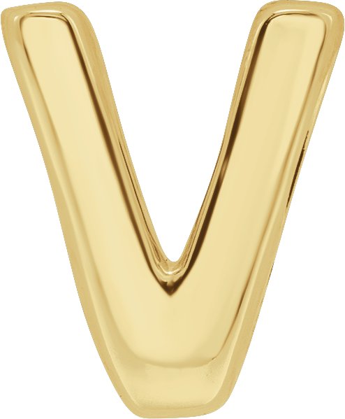 14K Gold Initial V Slide Pendant