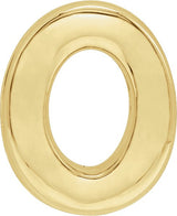 14K Gold Initial O Slide Pendant