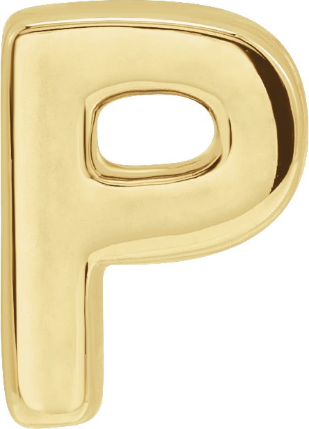 14K Gold Initial P Slide Pendant