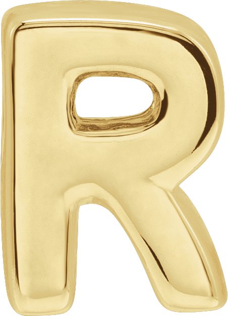 14K Gold Initial R Slide Pendant