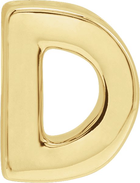 14K Gold Initial D Slide Pendant