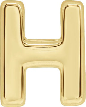 14K Gold Initial H Slide Pendant