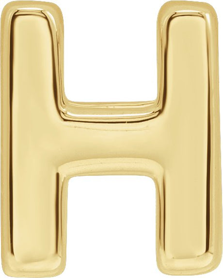 14K Gold Initial H Slide Pendant