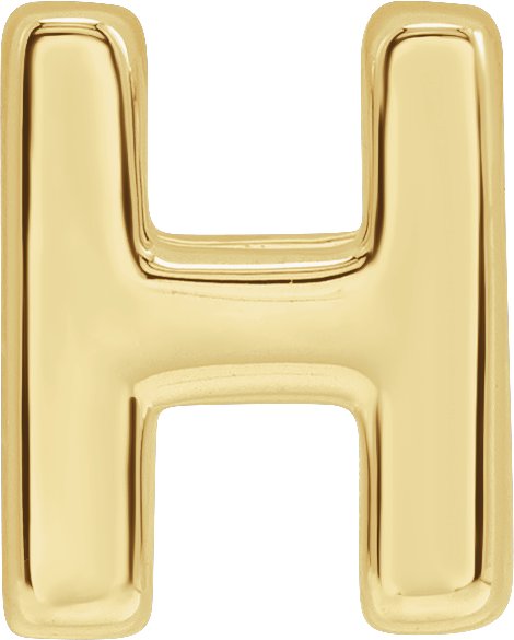 14K Gold Initial H Slide Pendant