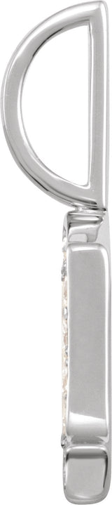 14K Gold Round Natural Diamond Gothic Initial Pendant - White Gold - view 4