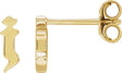 14K Gold Initial J Gothic Earring