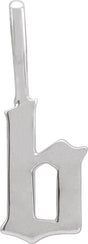 14K Gold Initial B Gothic Pendant - White Gold