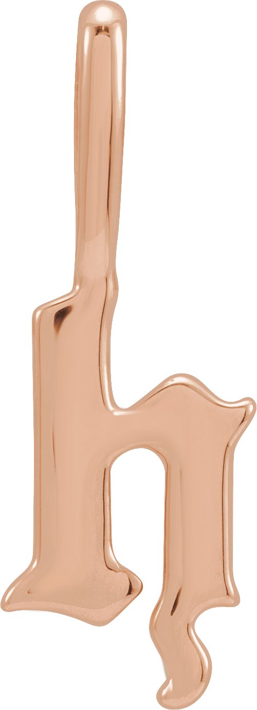 14K Gold Initial H Gothic Pendant