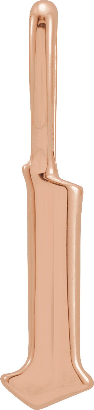 14K Gold Initial L Gothic Pendant - Rose Gold