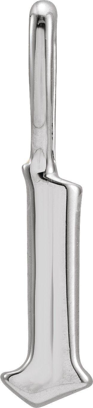 14K Gold Initial L Gothic Pendant - White Gold