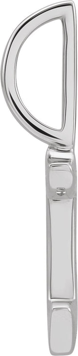 14K Gold Initial W Gothic Pendant - White Gold - view 2
