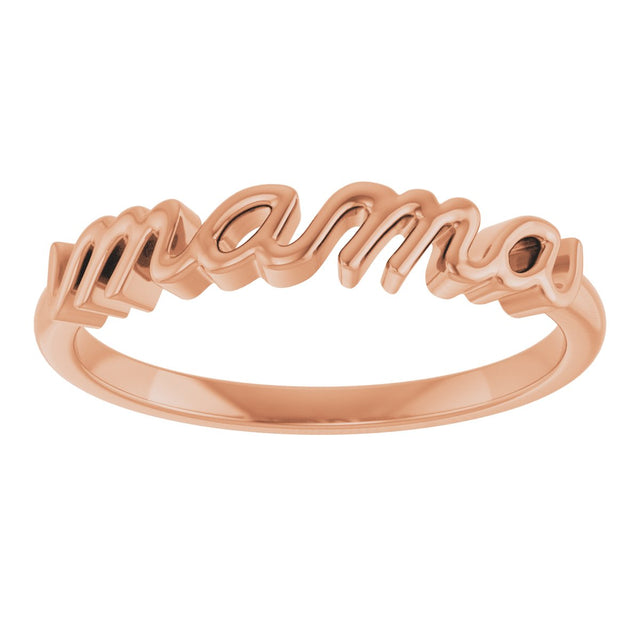 14K Gold Mama Ring - Rose Gold - view 8