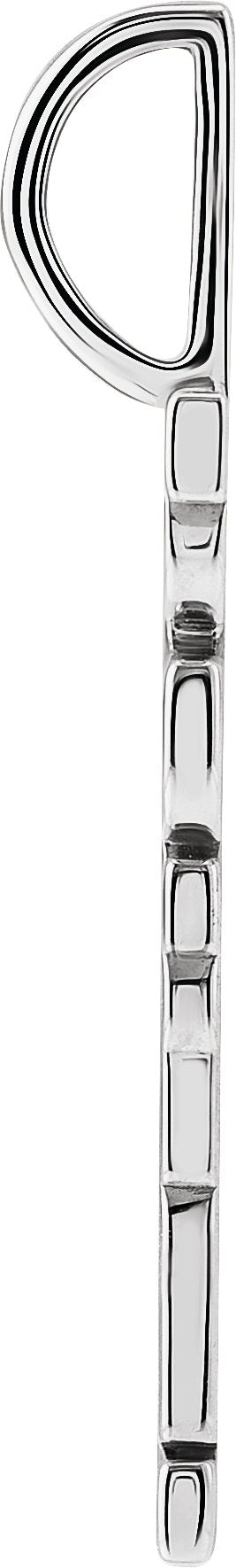 14K Gold Happy Pendant - White Gold - view 2