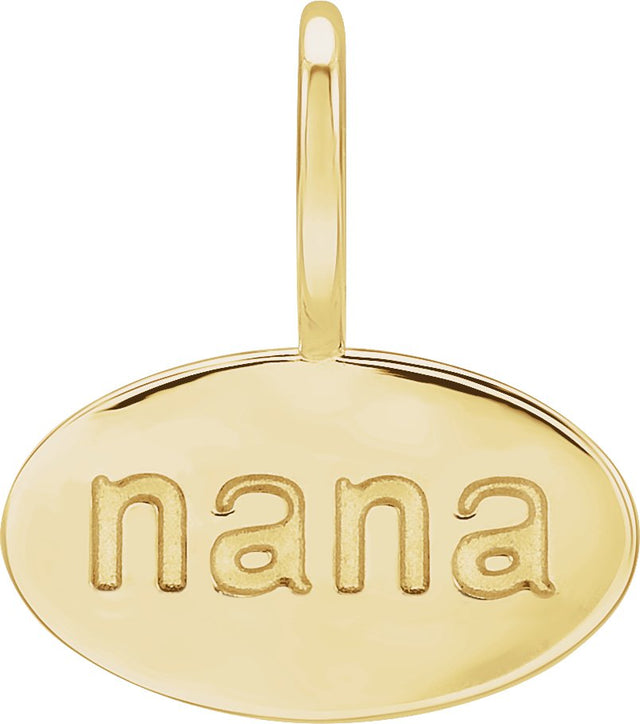 14K Gold Nana Pendant - Yellow Gold