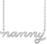 14K Gold Nanny Necklace - White Gold