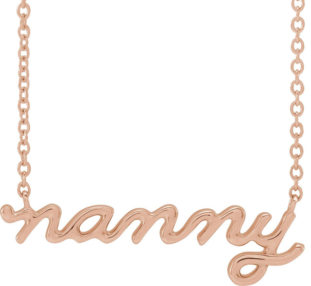 14K Gold Nanny Necklace - Rose Gold