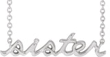 14K Gold Sister Necklace - White Gold