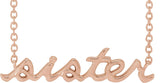 14K Gold Sister Necklace - Rose Gold