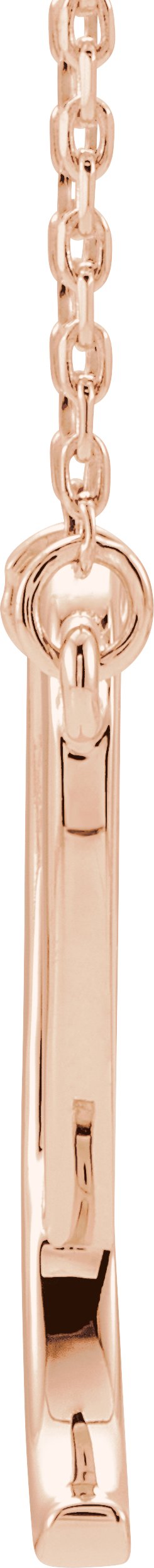 14K Gold Initial I Script Necklace – 16.9x15.1mm - Rose Gold - view 3