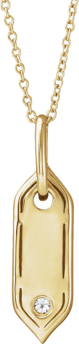 14K Gold Round Natural Diamond Initial Necklace - Yellow Gold - view 6