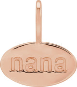14K Gold Nana Pendant - Rose Gold