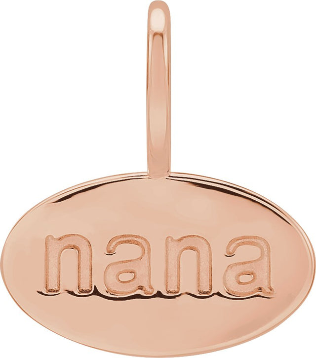 14K Gold Nana Pendant - Rose Gold