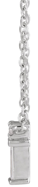 Platinum Straight Baguette Natural Diamond Baguette Bar Necklace – up to 0.05 CTW - view 2