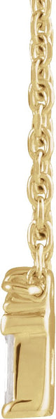14K Gold Straight Baguette Natural Diamond Baguette Bar Necklace – up to 0.05 CTW - Yellow Gold - view 2