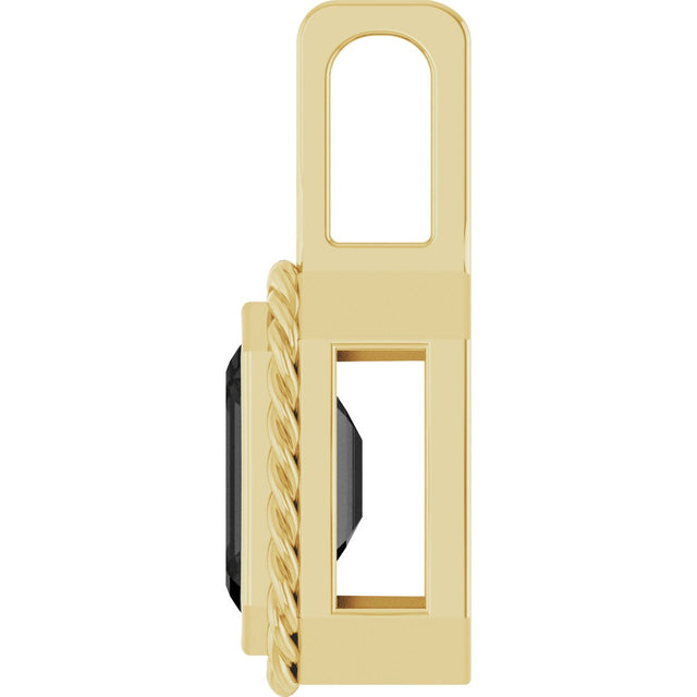 Men's 14K Gold Natural Black Onyx Emerald Bezel-Set Men's Pendant - Yellow Gold - view 3