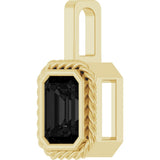 Men's 14K Gold Natural Black Onyx Emerald Bezel-Set Men's Pendant - Yellow Gold - view 2