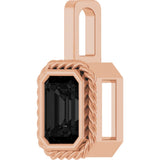 Men's 14K Gold Natural Black Onyx Emerald Bezel-Set Men's Pendant - Rose Gold - view 2