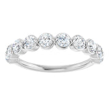 Platinum Natural Diamond Shared-Prong Anniversary Band – 5/8–9/10 CTW - view 3