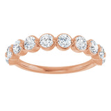 14K Gold Natural Diamond Shared-Prong Anniversary Band – 5/8–9/10 CTW - Rose Gold - view 3