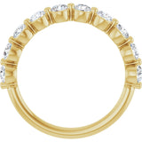 14K Gold Natural Diamond Shared-Prong Anniversary Band – 5/8–9/10 CTW - Yellow Gold - view 2