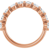14K Gold Natural Diamond Shared-Prong Anniversary Band – 5/8–9/10 CTW - Rose Gold - view 2