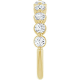 14K Gold Natural Diamond Shared-Prong Anniversary Band – 5/8–9/10 CTW - Yellow Gold - view 4