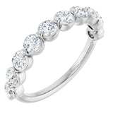 14K Gold Natural Diamond Shared-Prong Anniversary Band – 5/8–9/10 CTW - White Gold