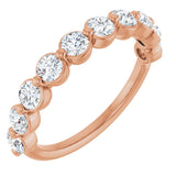 14K Gold Lab-Grown Diamond Shared-Prong Anniversary Band – 1/2–1 CTW - Rose Gold