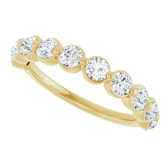 14K Gold Natural Diamond Shared-Prong Anniversary Band – 5/8–9/10 CTW - Yellow Gold - view 5