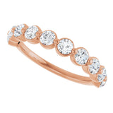 14K Gold Natural Diamond Shared-Prong Anniversary Band – 5/8–9/10 CTW - Rose Gold - view 5