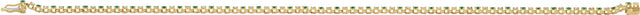 14K Gold Round Natural Emerald & Natural Diamond Line Bracelet - Yellow Gold - view 4