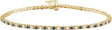 14K Gold Round Natural Blue Sapphire & Natural Diamond Line Bracelet - Yellow Gold