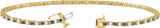 14K Gold Round Natural Blue Sapphire & Natural Diamond Line Bracelet - Yellow Gold - view 2