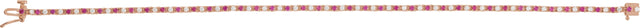 14K Gold Round Natural Ruby & Natural Diamond Line Bracelet - Rose Gold - view 3