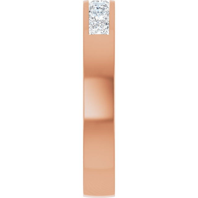 14K Gold Lab-Grown Diamond Channel-Set Seven-Stone Band - Rose Gold - view 9