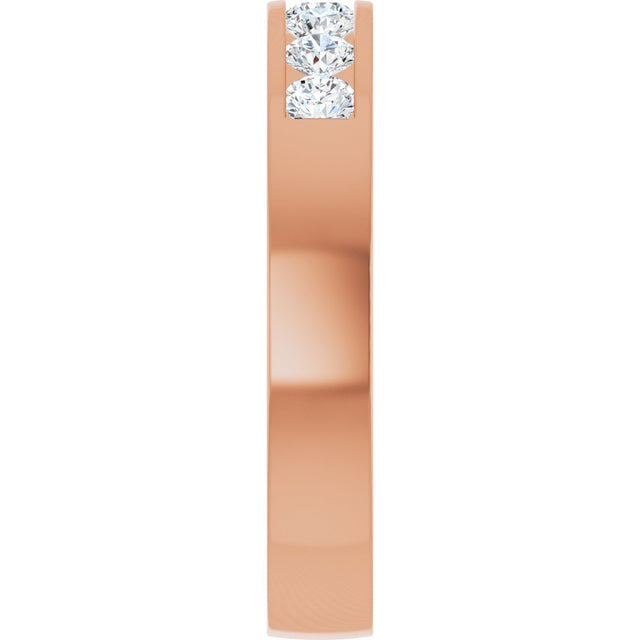 14K Gold Lab-Grown Diamond Channel-Set Seven-Stone Band - Rose Gold - view 9