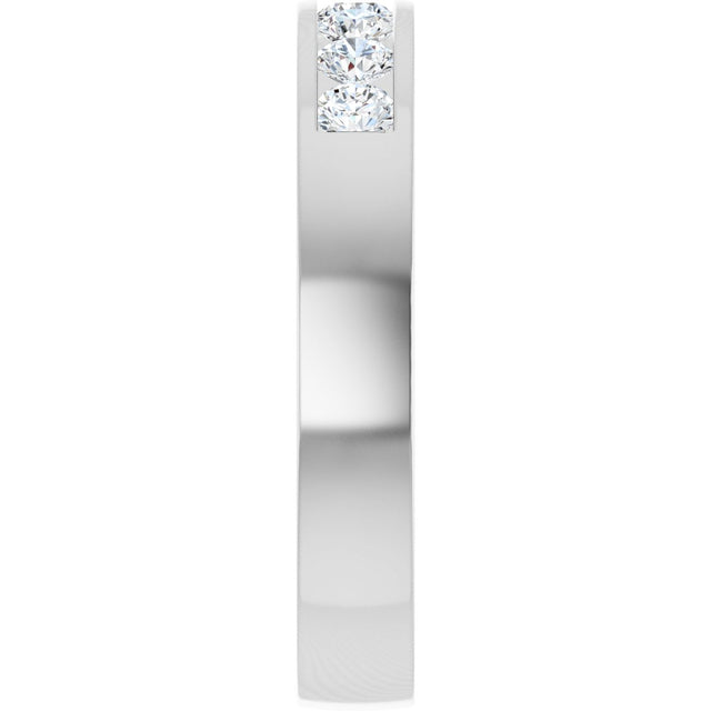 14K Gold Lab-Grown Diamond Channel-Set Seven-Stone Band - White Gold - view 9