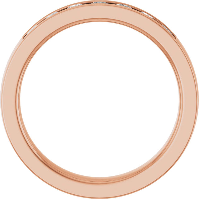 14K Gold Lab-Grown Diamond Channel-Set Seven-Stone Band - Rose Gold - view 7