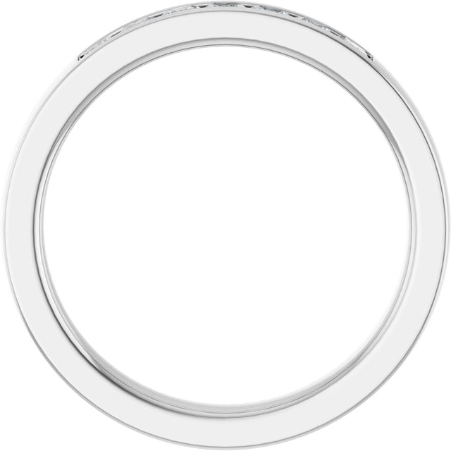 14K Gold Lab-Grown Diamond Channel-Set Seven-Stone Band - White Gold - view 7